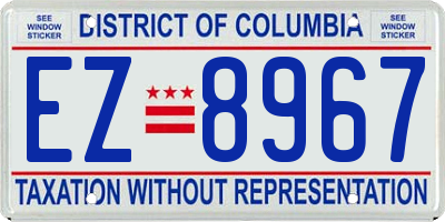 DC license plate EZ8967