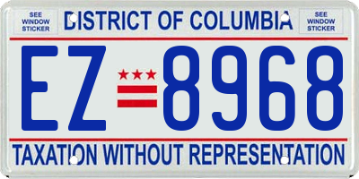 DC license plate EZ8968