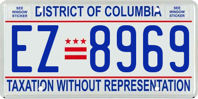 DC license plate EZ8969