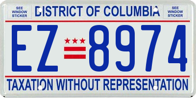 DC license plate EZ8974