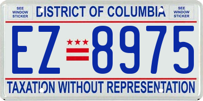 DC license plate EZ8975