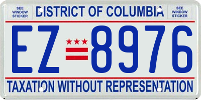 DC license plate EZ8976