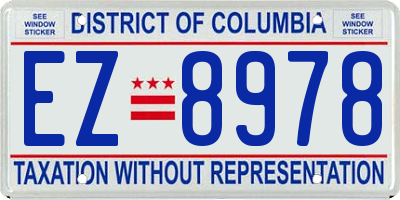 DC license plate EZ8978