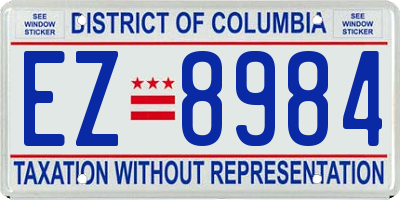 DC license plate EZ8984