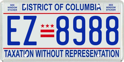 DC license plate EZ8988