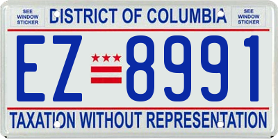 DC license plate EZ8991