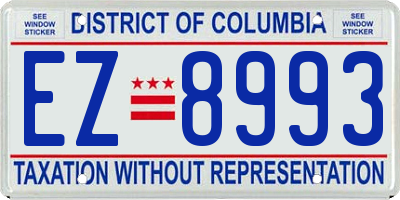 DC license plate EZ8993