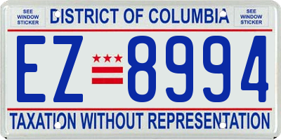 DC license plate EZ8994