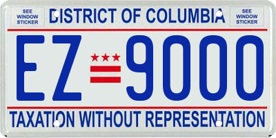 DC license plate EZ9000