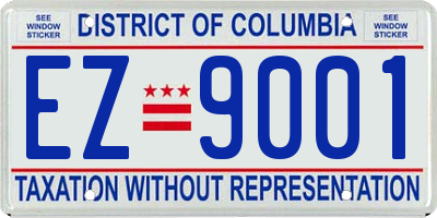 DC license plate EZ9001