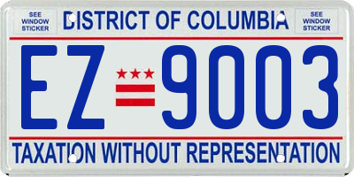 DC license plate EZ9003