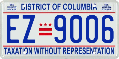 DC license plate EZ9006