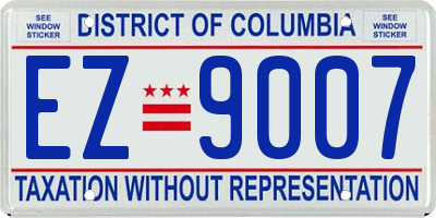 DC license plate EZ9007