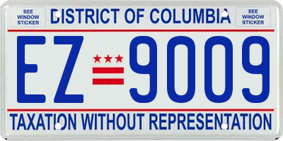 DC license plate EZ9009