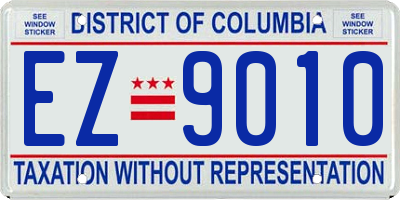 DC license plate EZ9010