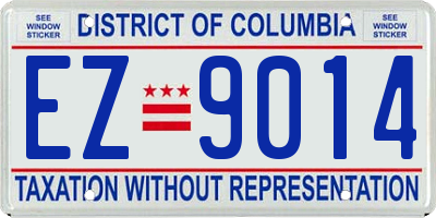 DC license plate EZ9014