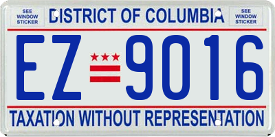 DC license plate EZ9016