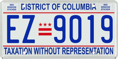 DC license plate EZ9019