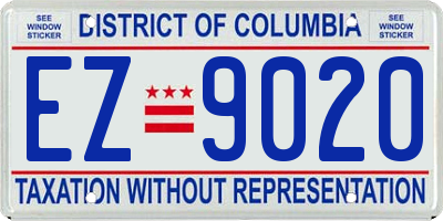 DC license plate EZ9020