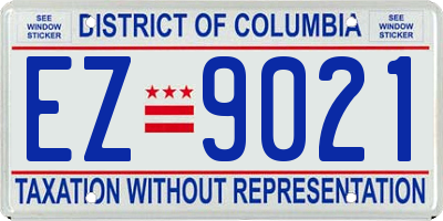 DC license plate EZ9021