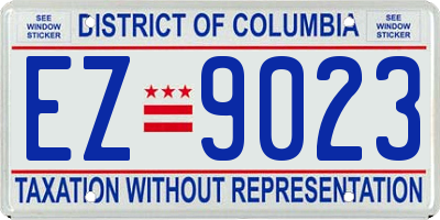 DC license plate EZ9023