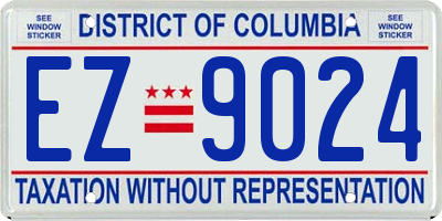 DC license plate EZ9024