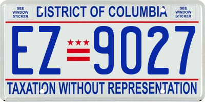 DC license plate EZ9027