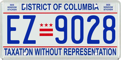 DC license plate EZ9028