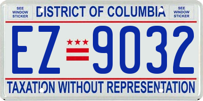 DC license plate EZ9032