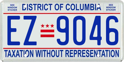 DC license plate EZ9046