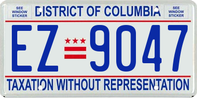 DC license plate EZ9047