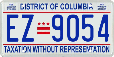 DC license plate EZ9054