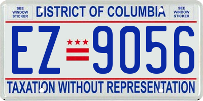 DC license plate EZ9056