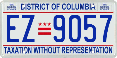 DC license plate EZ9057