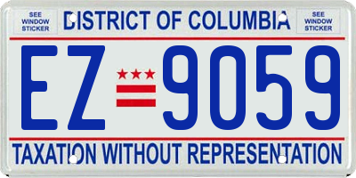 DC license plate EZ9059