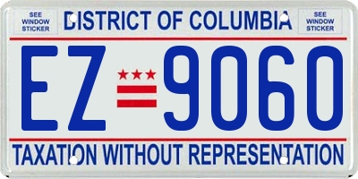 DC license plate EZ9060