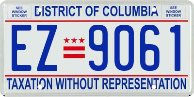 DC license plate EZ9061