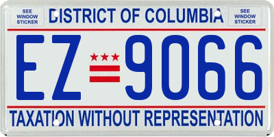 DC license plate EZ9066