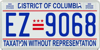 DC license plate EZ9068