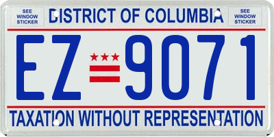 DC license plate EZ9071