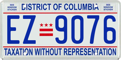 DC license plate EZ9076