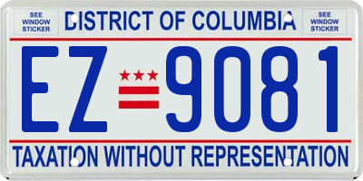 DC license plate EZ9081