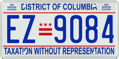 DC license plate EZ9084