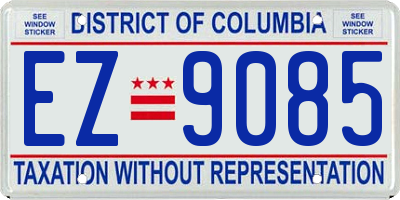 DC license plate EZ9085