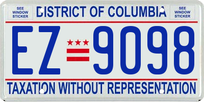 DC license plate EZ9098