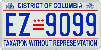 DC license plate EZ9099