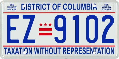 DC license plate EZ9102