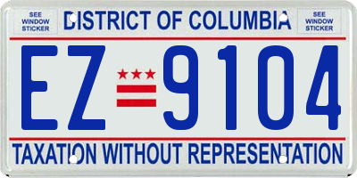 DC license plate EZ9104