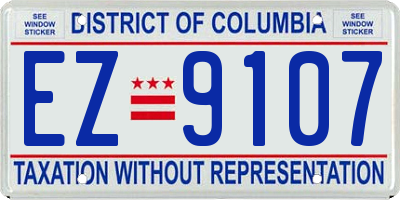 DC license plate EZ9107