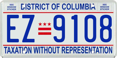 DC license plate EZ9108